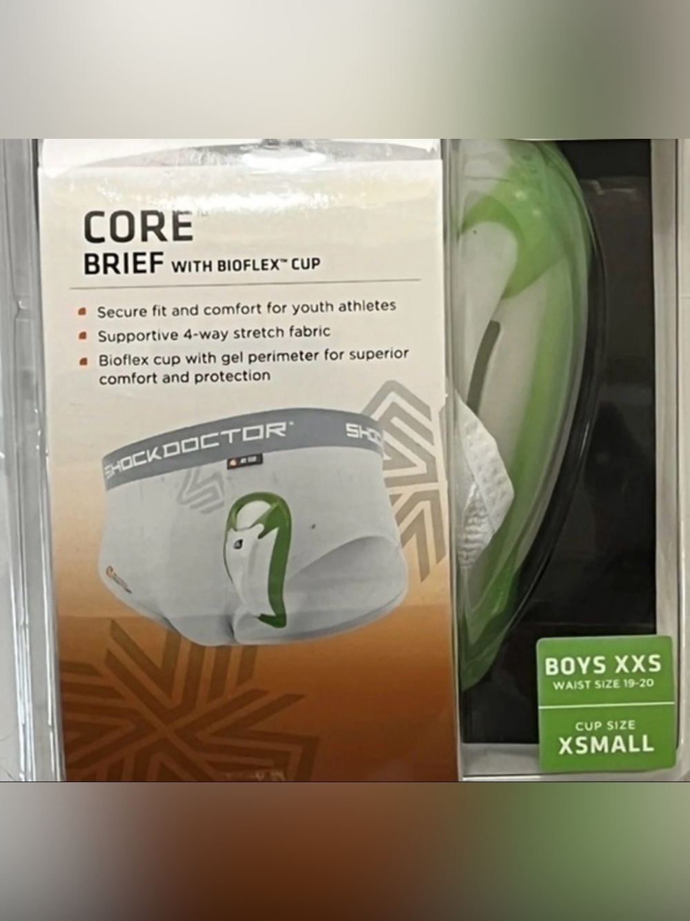 Shock Doctor Boys' core briefs with bioflex Sz XXS/cup XS